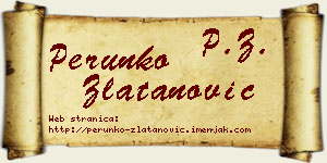 Perunko Zlatanović vizit kartica